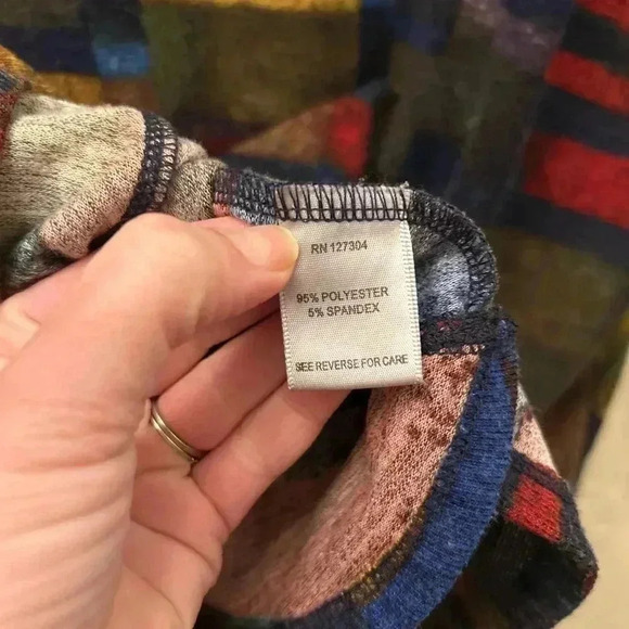 John mark art to wear blouse 1X mixed media colorful artsy laganlook office - Picture 5 of 6